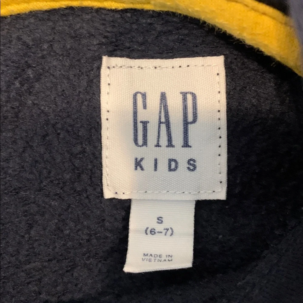 GAP Dark Blue Hoodie with Yellow Lettering 6-7